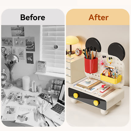 Cartoon Desktop Drawer Organizer Multiple Storage Spaces for Office Home Desktop