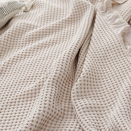 Waffle Sofa Blanket Thin Lightweight Throw Soft Cover Couch Bed Living Room Use