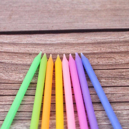 14Cm Slim Colourful Candles Birthday Wedding Baby Cake Party 10Pcs - Aimall