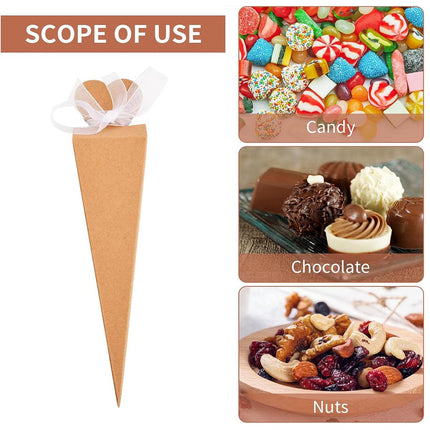 Cone Candy Boxes 50pcs Ice Cream Shape Gift Boxes Party Favour Treat Packaging
