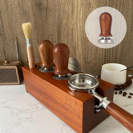 304 Stainless Steel Coffee Tamper Press Non-Slip Handle Even Tamping 51/53/58mm