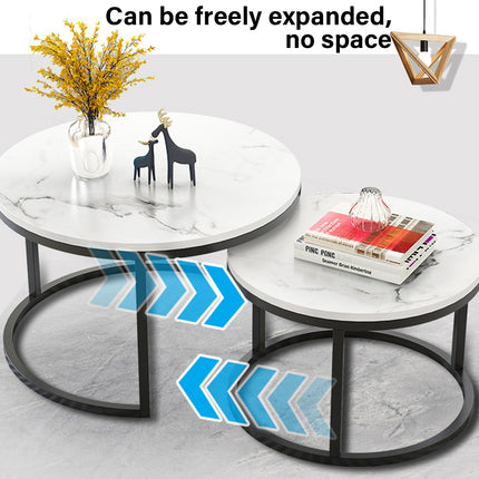 Round Tea Table Living Room Rock Plate for Home Coffee Table Modern Decor