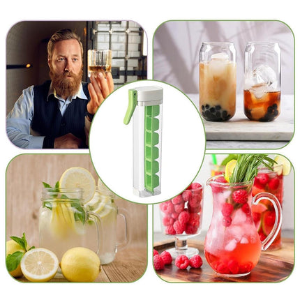 2pcs Press Ice Cube Tray 6 Grid Small Mould with Lid Ice Storage Box for Freezer