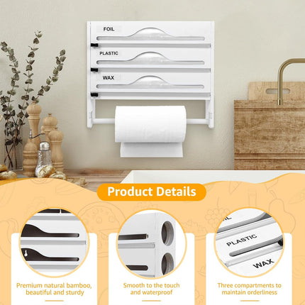 Multi-Function Cling Film Cutter Dispenser Box for Cling Film Kitchen Paper Use