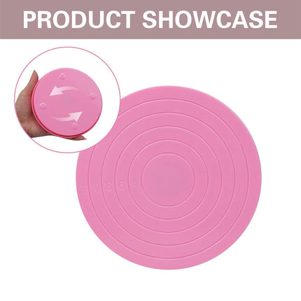 Mini Cake Turntable 14cm Manually Rotating Stand for Cake Decorating Baking Use
