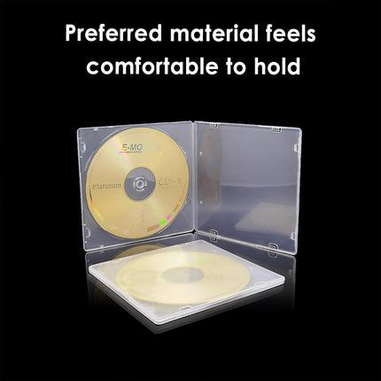 100pcs Transparent Square CD DVD Storage Box Protective Plastic Case for Discs