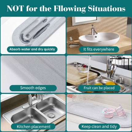 3PCS Bathroom Countertop Water Absorbing Pads Quick Drying Faucet Washbasin Mat