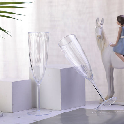 8pcs 180ml Plastic Champagne Glass Tall Wine Glass for Party Wedding Celebration