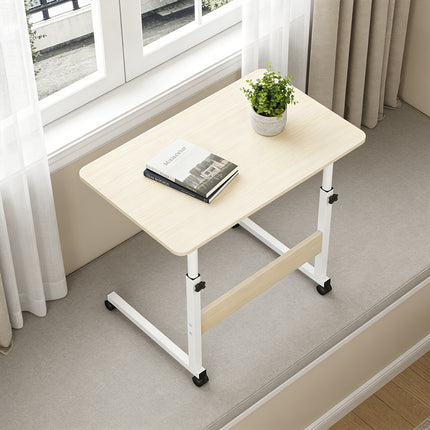 Adjustable Bedside Table with Wheels Laptop Desk Overbed Table