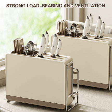 Draining Countertop Knife Cutlery Storage Rack for Kitchen Utensils Space Saving