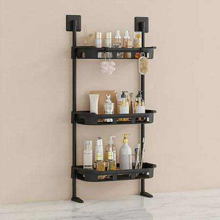 Multifunctional Bathroom Storage Rack Rustproof PP For Shampoo Soap Towel Use