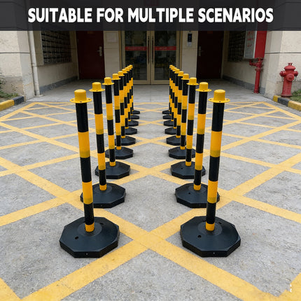 2PCS Safety Delineator Post 82cm Sand-Fillable Base 2 Colours for Crowd Control