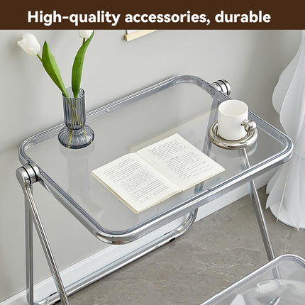 Foldable Transparent Small Coffee Table for Living Room Bedroom Space Saving