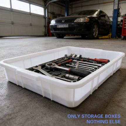 Rectangular Hardware Tool Box Large Capacity Storage Organizer for Garage Use