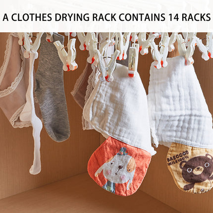 Plastic Socks Drying Rack Multi Clip Clothes Hanger Laundry Organizer Holder