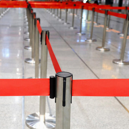 2M Retractable Isolation Barrier Belt 1 Post Anti-Slip Base Waterproof Durable