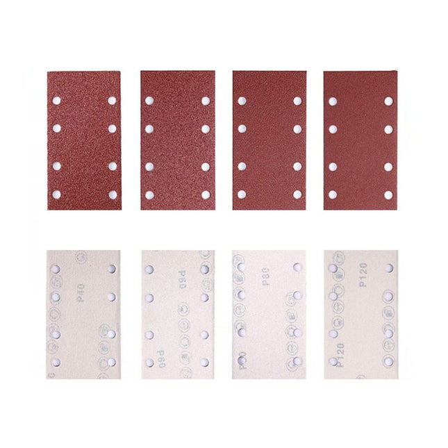 80PCS Rectangular Sanding Sheets 8 Hole Flocked Sandpaper For Polishing Wood