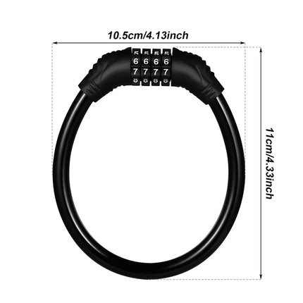 Portable Circular Combination Lock For Bicycles Motorcycles Anti Theft Security
