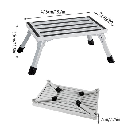 Folding RV Step Stool Non Slip Platform Portable Footrest for Camper Trailer Use