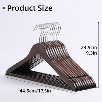 20pcs Wooden Clothes Hangers Household Wardrobe Storage Rack Hanging Coat Shelf