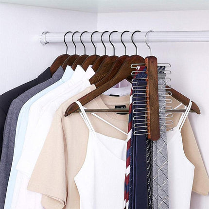 20pcs Wooden Clothes Hangers Household Wardrobe Storage Rack Hanging Coat Shelf