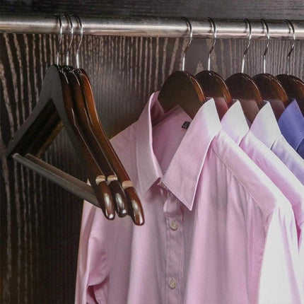 20pcs Wooden Clothes Hangers Household Wardrobe Storage Rack Hanging Coat Shelf