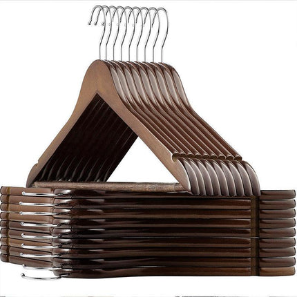 20pcs Wooden Clothes Hangers Household Wardrobe Storage Rack Hanging Coat Shelf