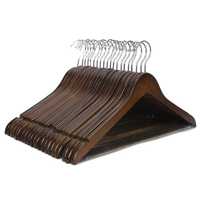 20pcs Wooden Clothes Hangers Household Wardrobe Storage Rack Hanging Coat Shelf
