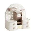 Desk Organiser with Pegboard 2 Drawers Compartments Office Home Stationery