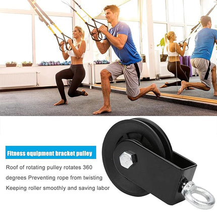 2PCS Aluminum Pulley Sliding Cable Bracket Wheel Gym Fitness Equipment Accessory