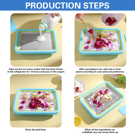 Stainless Steel Home Small Ice Frying Yogurt Tray Homemade Dessert Fruit Snack