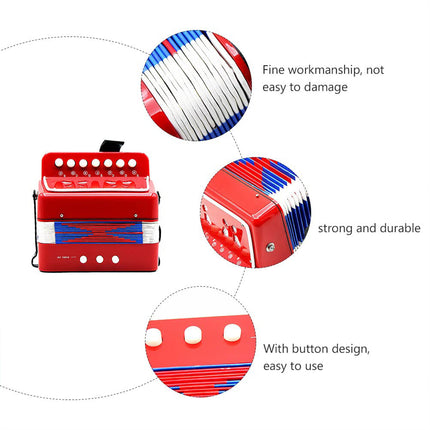 Portable 7-Key Accordion for Kids Beginners Early Music Education Home School