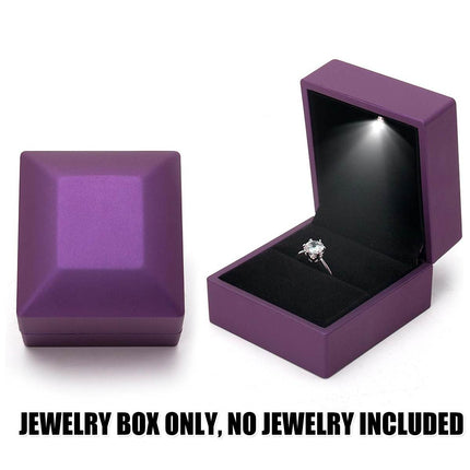 LED Light Jewellery Storage Box with Flip-Top Design for Ring