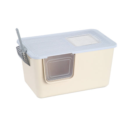 Cat Litter Box Large Semi Milk Coffee Colour Toilet High Sided Odour Control
