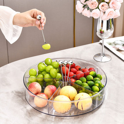 Six Point Fruit Snack Tray With Lid Dried Fruit Nut Candy Box Dustproof Storage