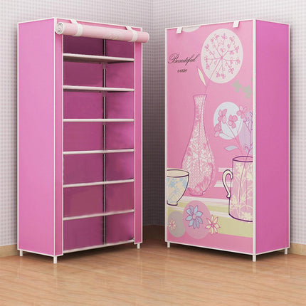 Stackable Shoe Rack Storage Cabinet Organizer Portable Wardrobe for Home Use