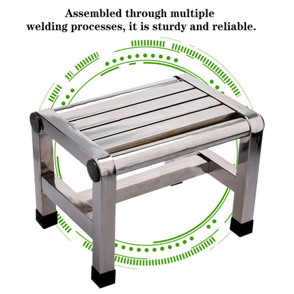 Household Waterproof Stainless Steel Square Stool  Anti Slip Durable SpaceSaving