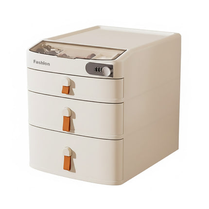 Desktop Drawer Cabinet with Password Lock 3 or 4 Layer HIPS Office Home Storage