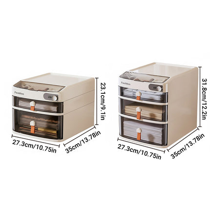 Desktop Drawer Cabinet with Password Lock 3 or 4 Layer HIPS Office Home Storage