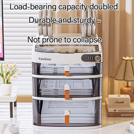 Desktop Drawer Cabinet with Password Lock 3 or 4 Layer HIPS Office Home Storage