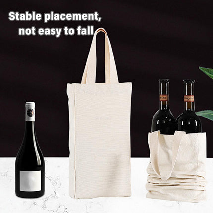 10pcs Portable Wine Bag Canvas Burlap Bottle Packing Holder for Gift Storage