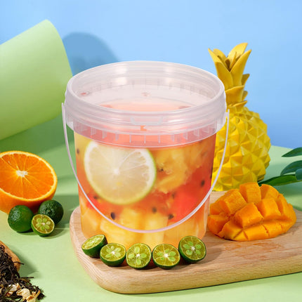 20PCS Food-safe Plastic Sealed Containers 750/1500ml with Lids Transparent