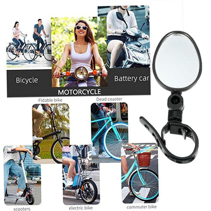 2pcs Bike Rear View Mirrors Adjustable Mountain Bike Handlebar Mirrors Cycling