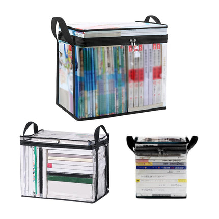 3pcs Book Organizer Storage Box Transparent Large Capacity Textbook Bag School