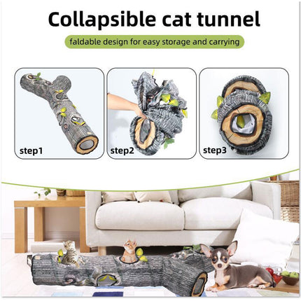 Large Collapsible Cat Tunnel Toys Interactive Kitten Tube Toys with Peek Holes