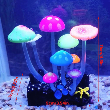 9pcs Simulation Mushroom Fish Tank Decor Fake Plants Aquarium Ornament Set