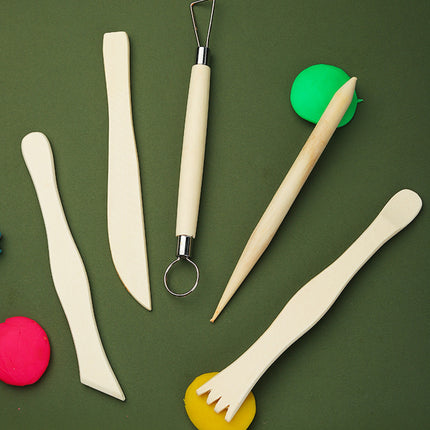 Pottery Clay Tool Set 25 or 61PCS Wooden Handle Sculpting Ceramic Art DIY