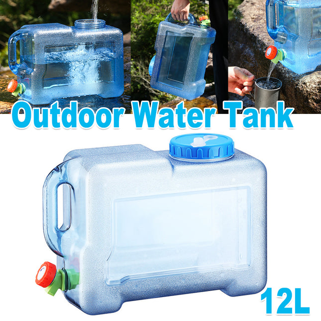 12L Outdoor Square Bucket With Faucet Vehicle Mounted Water Container Camping