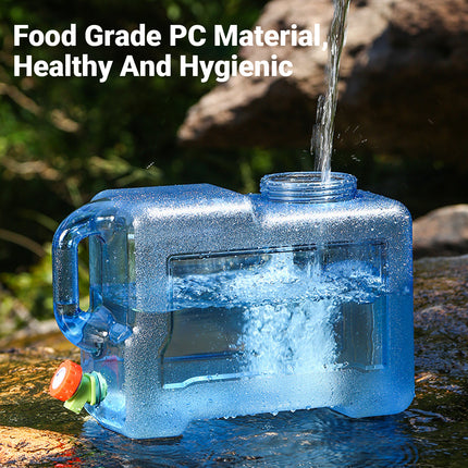 12L Outdoor Square Bucket With Faucet Vehicle Mounted Water Container Camping