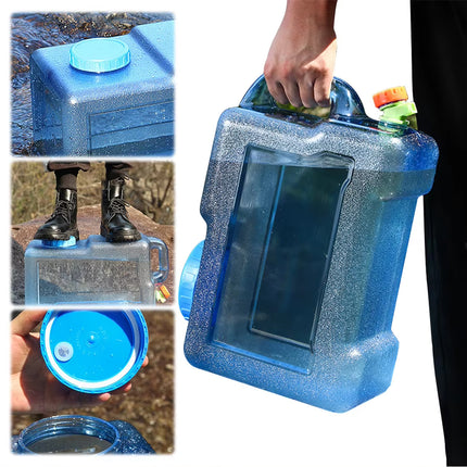 12L Outdoor Square Bucket With Faucet Vehicle Mounted Water Container Camping